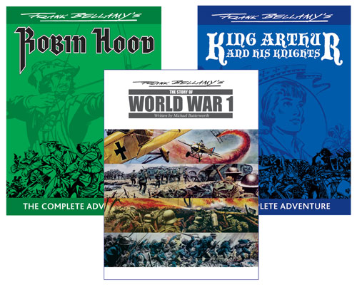 TRIPLE SET of Frank Bellamy Books: Robin Hood; King Arthur; Story of World War I